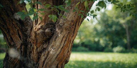 Macro image of tree bark highlighting detailed textures for environmental research or botanical study