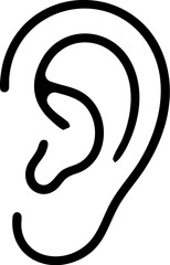 Human Ear Simple Line Icon - Vector Isolated