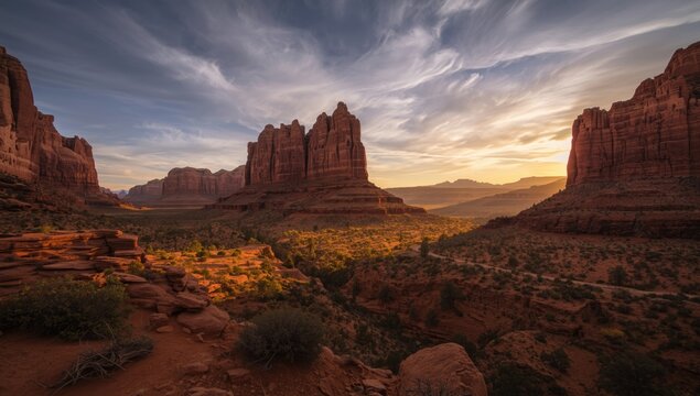 Erosion features of Canyon de Chelly with prominent Spider Rock, highlighting geological stability concerns