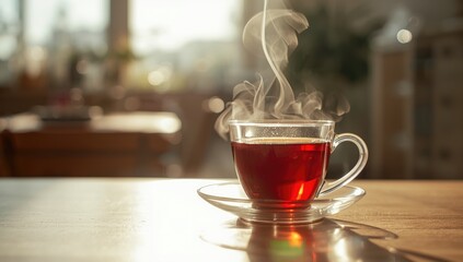Clear glass cup filled with iced tea, highlighting beverage presentation and temperature, World Tea Day