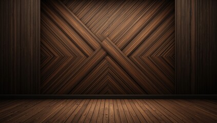 Interlocking diamond wood design with textured warm brown tones, used as a layout backdrop