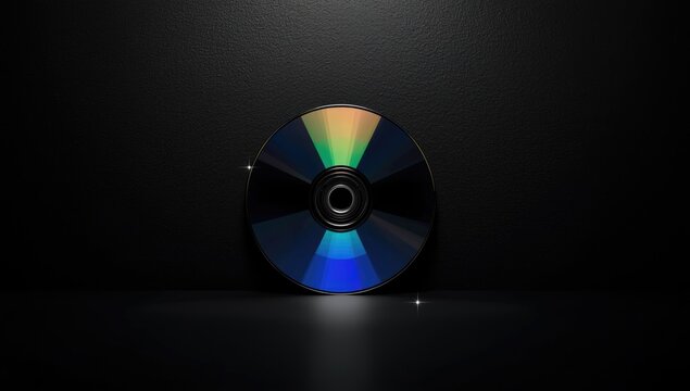 Compact disc digital storage medium, utilized for data preservation in technology settings, suitable for data management background