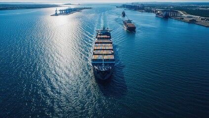 Cargo containers on a maritime vessel used for international trade, highlighting logistical efficiency