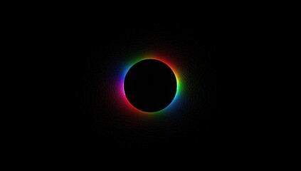 Black textured backdrop featuring a multicolored circular object, suitable for UI or graphic layout use