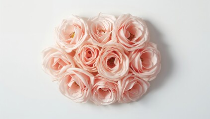 Pink rose flowers blooming viewed from above, used as a decorative element in floral arrangements, World Rose Day