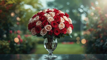 A bunch of roses used as decorative floral display, ideal for events or gifting