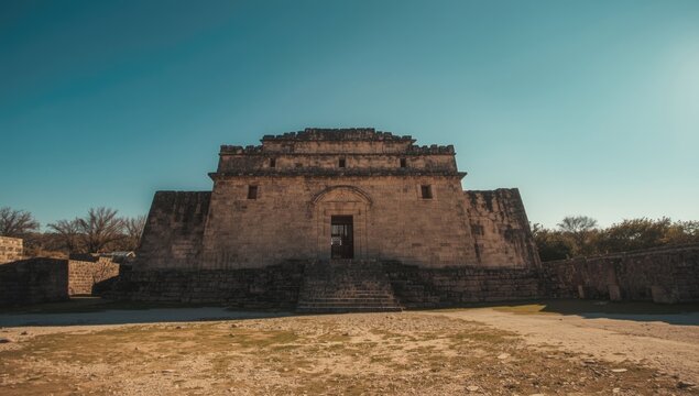 Stone carved building in Mitla, showcasing historical construction methods for preservation studies