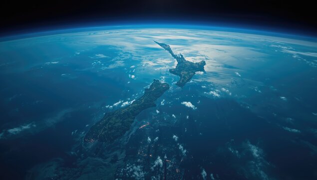 Volcanic landscape and populated areas on the North Island of New Zealand, regional development focus