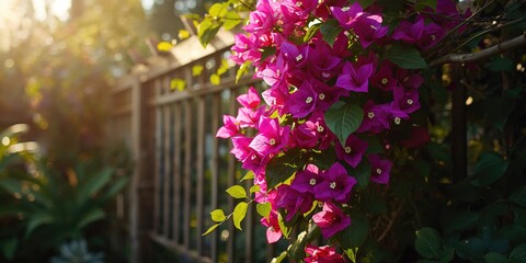 Decorative bougainvillea with thin, brightly colored bracts for garden aesthetics, emphasizing ornamental use
