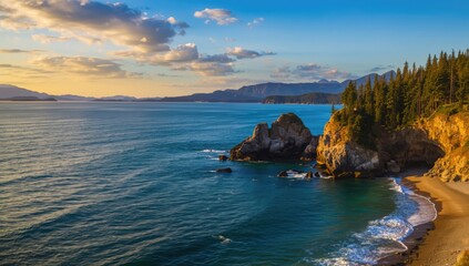 Scenic view of water and sky at Deception Pass State Park in summer, highlighting outdoor exploration and nature