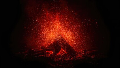 Bright, sparkling embers with a textured background for editorial header design, highlighting heat and intensity, Earth Day