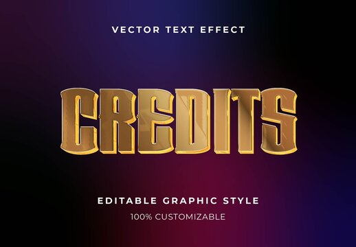 Gold Movie Trailer Style Text Effect Retro Chrome Font
