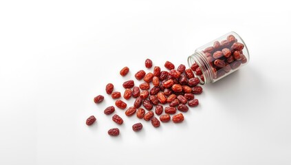 Glass jar with spilled jam on a white background illustrates food handling, focusing on hygiene and contamination risks