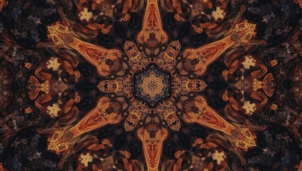 Colorful kaleidoscope texture applied in digital art, background design, or pattern creation for visual layouts