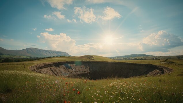 Lochnagar crater in France, illustrating natural landform formation