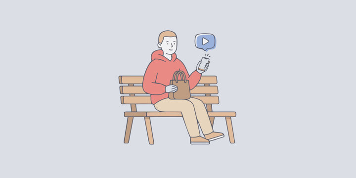 Minimal UI Empty-State Character Illustration.
