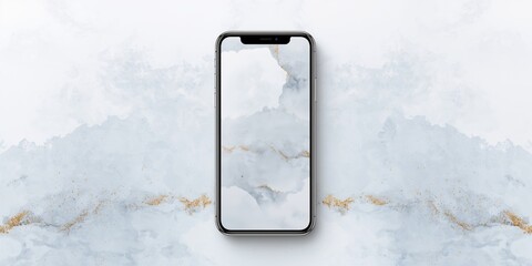 Mockup of a mobile device displaying a colorful application screen, used for app design review and layout testing.