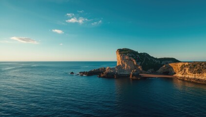 Seaside rocky formations with natural arches, shoreline erosion concerns