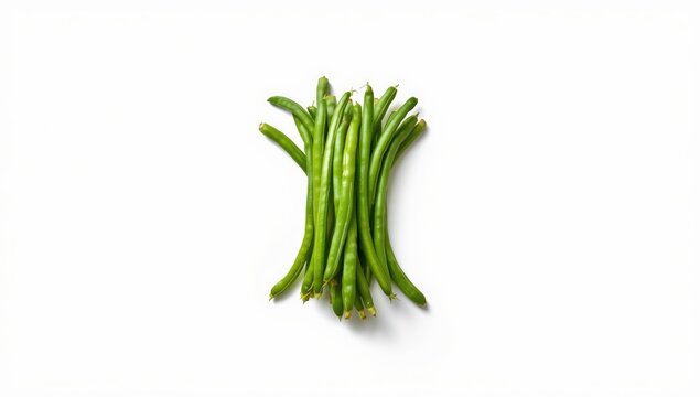 Yard long beans chopped into segments arranged on a plain surface, highlighting vegetable processing techniques