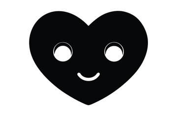 heart eyes emoji vector icon silhouette