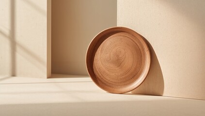 Cedar wood platter used for serving food in a natural setting, highlighting sustainable material, Earth Day