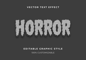 Gray Horror Retro Comic Text Effect Spooky Creepy Dripping Font