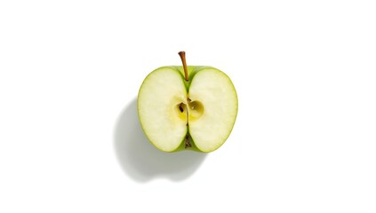 Green apple slices on a white surface, used as a natural food display backdrop, World Food Day