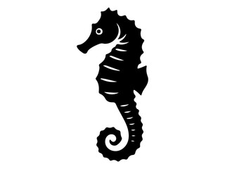 Seahorse Silhouette Icon Marine Life Ocean Creature Graphic Symbol