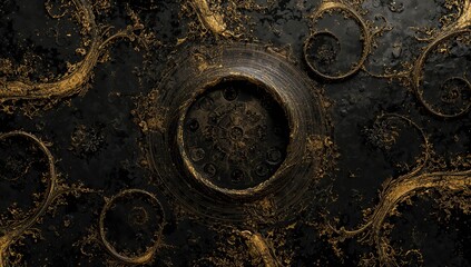 Abstract fractal pattern resembling black gold, used as a creative wallpaper or cover design, World Malaria Day