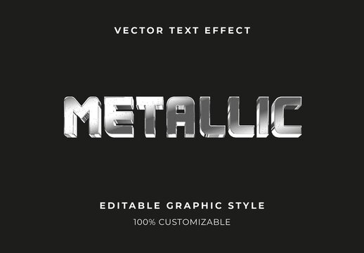 Silver Chrome Glass Text Effect Metallic Block Font