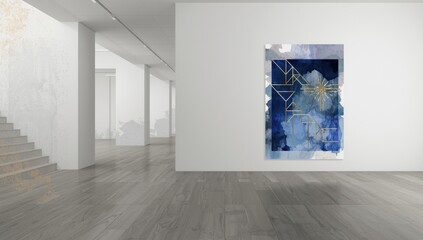 Artistic sketches of geometric patterns applied on modern wall coverings for stylish room decor