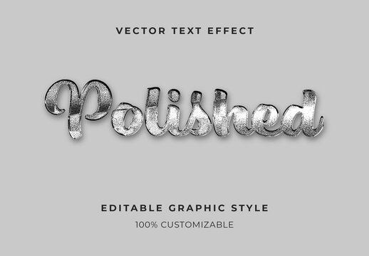 Silver Chrome Glass Text Effect Script Metallic Polished Font