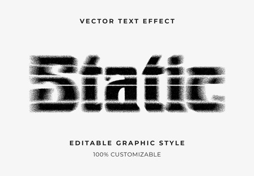 Black Digital Noise Text Effect Distortion Bold Font