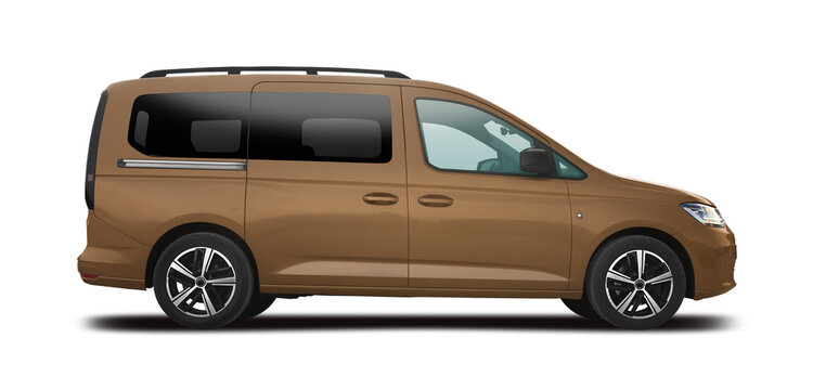 VW Caddy MPV car isolated on white background