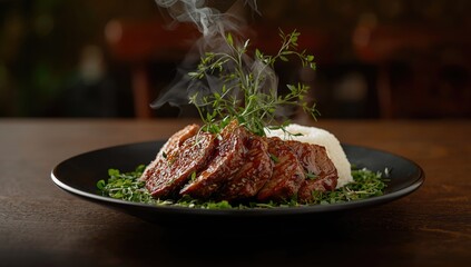 Herb-marinated grilled pork from Thai dishes, emphasizing flavor profile and culinary technique