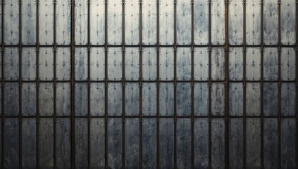 Weathered monochrome metal panel showing textured surface suitable for industrial style backdrop