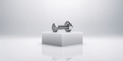 Side view of hex and flange bolts securing components to foam packaging, focusing on assembly safety