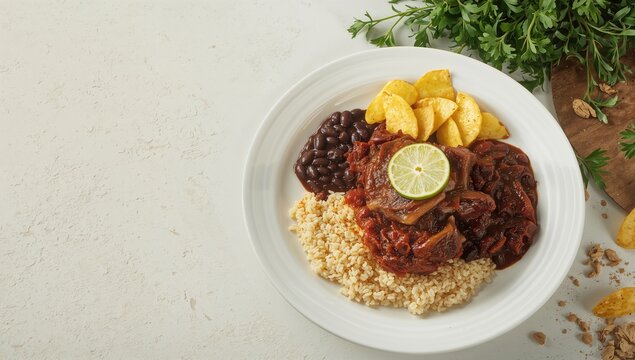 Divine food, authentic Cuban cuisine highlighting vibrant ingredients and cooking techniques