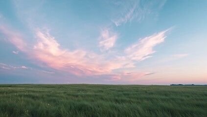 Fototapeta premium Soft pastel sky with blue and pink hues, suitable as a romantic backdrop for visual projects