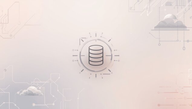 Database symbol with GDPR icon on a digital interface, highlighting data privacy in app design - Powered by Adobe