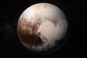 Obraz premium Perfectly detailed 5K planetary rendering of Pluto with scientific focus in the solar system