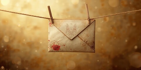 Rope securing a mail envelope in outdoor environment, highlighting logistical challenges in rural areas