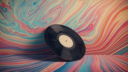 Vinyl record as a musical abstract pattern, designed for background use in layouts or presentations