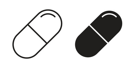 Capsule icons symbol. Simple, flat design for web or mobile app