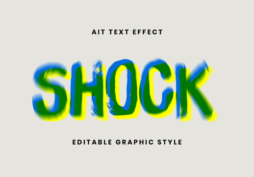 Colorful Offset Halftone Bad Print Distorted Text Effect Blurry Abstract Font