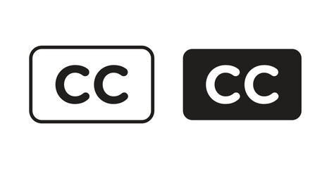 Closed caption icons symbol. Simple, flat design for web or mobile app