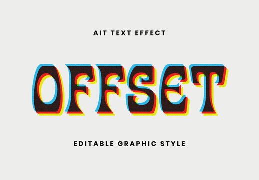 Colorful Offset Halftone Bad Print Distorted Text Effect Retro Groovy Font