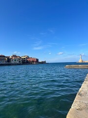 Naklejka premium view of the old town of chania crete