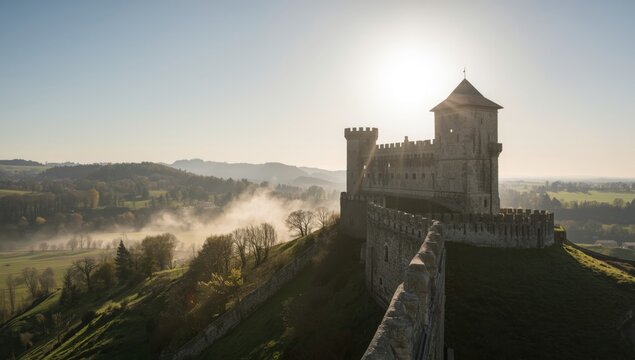 Medieval castle of Mauvezin in the Pyrenees, demonstrating regional heritage conservation