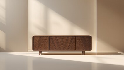 Stylish wooden buffet cabinet for home storage, ideal for modern interior design